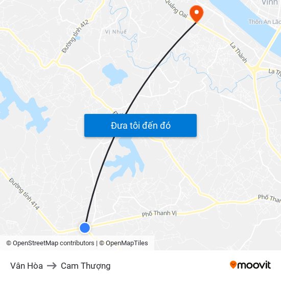 Vân Hòa to Cam Thượng map