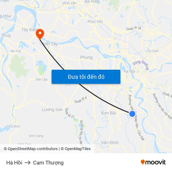 Hà Hồi to Cam Thượng map