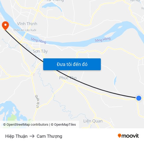 Hiệp Thuận to Cam Thượng map