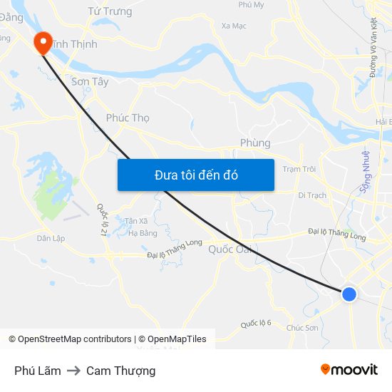 Phú Lãm to Cam Thượng map