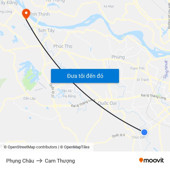 Phụng Châu to Cam Thượng map