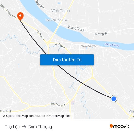 Thọ Lộc to Cam Thượng map