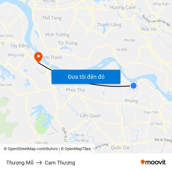 Thượng Mỗ to Cam Thượng map