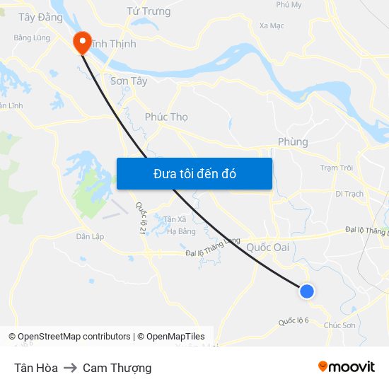 Tân Hòa to Cam Thượng map