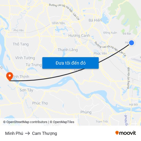 Minh Phú to Cam Thượng map