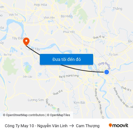 Công Ty May 10 - Nguyễn Văn Linh to Cam Thượng map