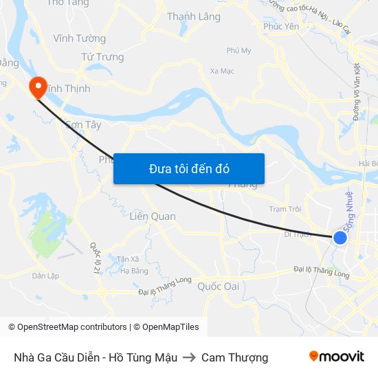 Nhà Ga Cầu Diễn - Hồ Tùng Mậu to Cam Thượng map