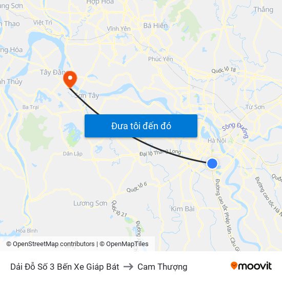 Dải Đỗ Số 3 Bến Xe Giáp Bát to Cam Thượng map
