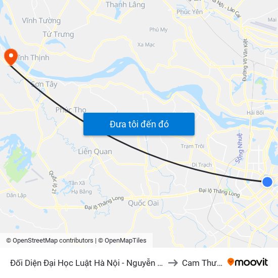 Đối Diện Đại Học Luật Hà Nội - Nguyễn Chí Thanh to Cam Thượng map