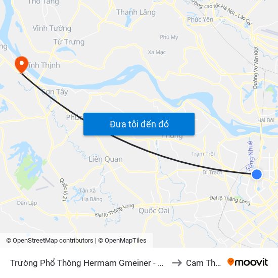 Trường Phổ Thông Hermam Gmeiner - Phạm Văn Đồng to Cam Thượng map