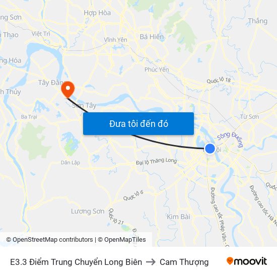 E3.3 Điểm Trung Chuyển Long Biên to Cam Thượng map