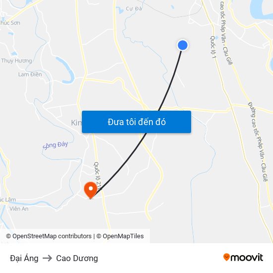 Đại Áng to Cao Dương map