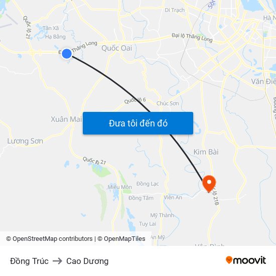 Đồng Trúc to Cao Dương map