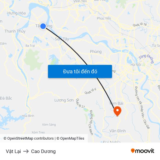 Vật Lại to Cao Dương map