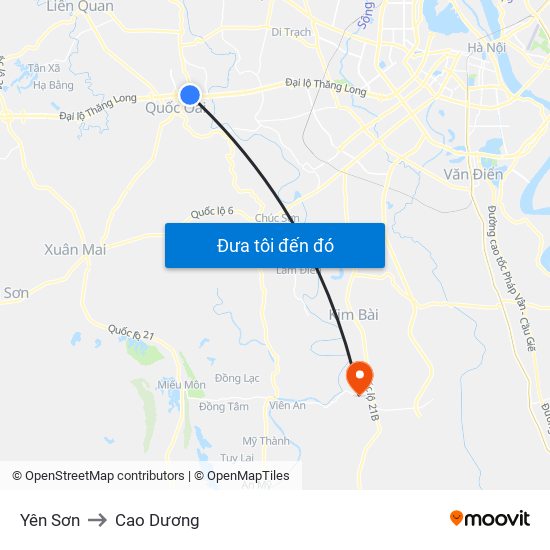 Yên Sơn to Cao Dương map
