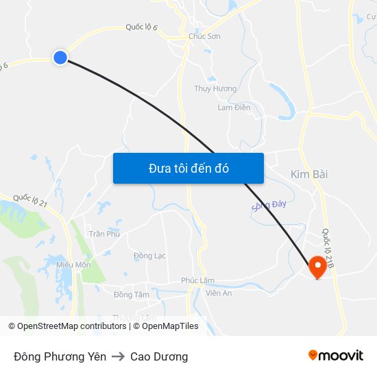 Đông Phương Yên to Cao Dương map