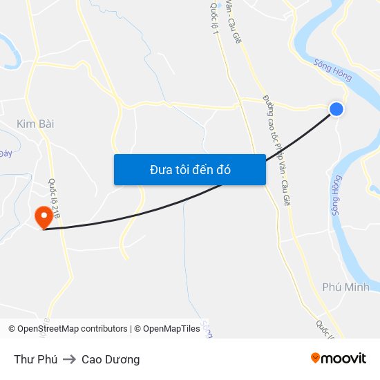 Thư Phú to Cao Dương map