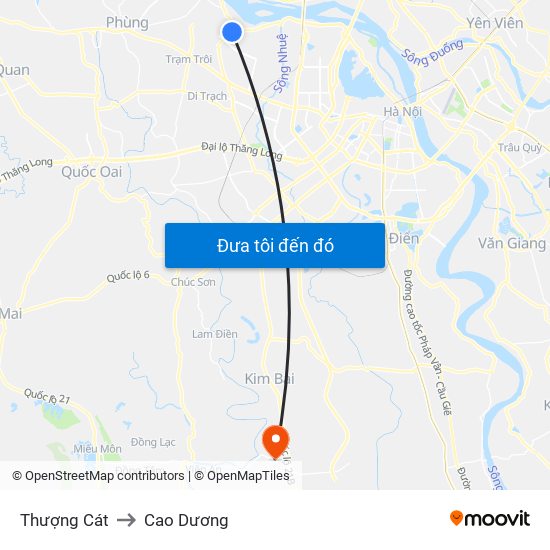 Thượng Cát to Cao Dương map
