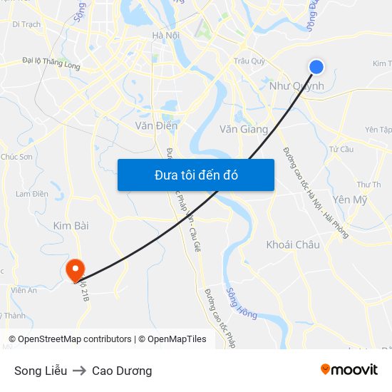 Song Liễu to Cao Dương map