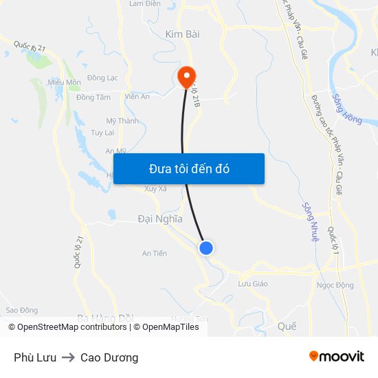 Phù Lưu to Cao Dương map