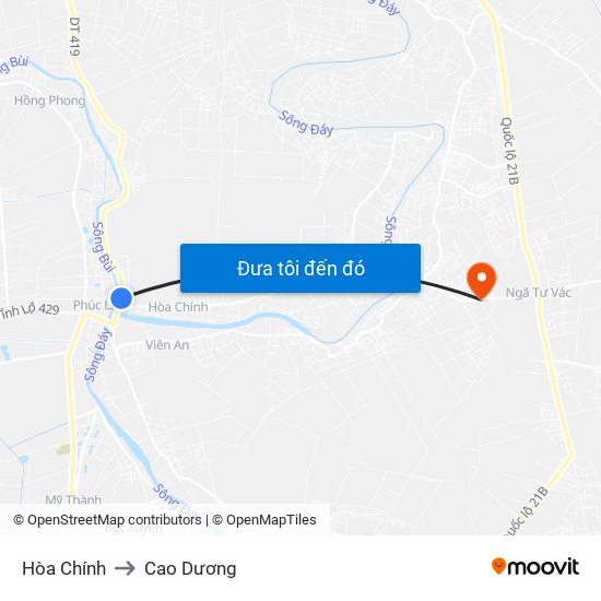 Hòa Chính to Cao Dương map