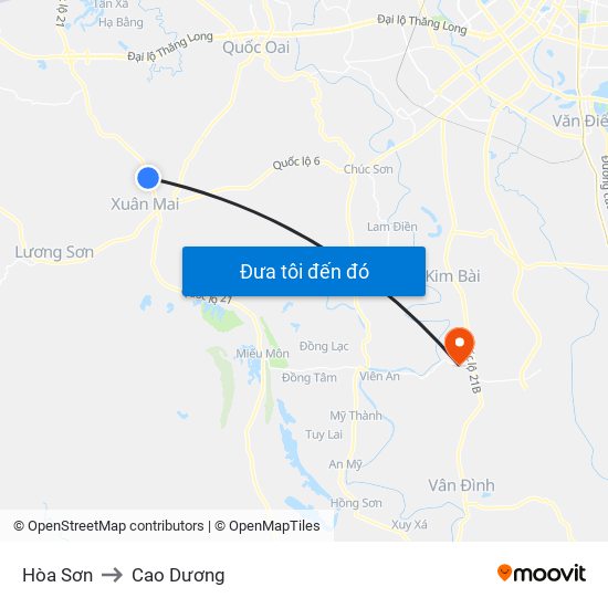Hòa Sơn to Cao Dương map