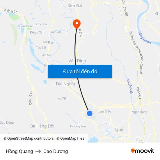 Hồng Quang to Cao Dương map