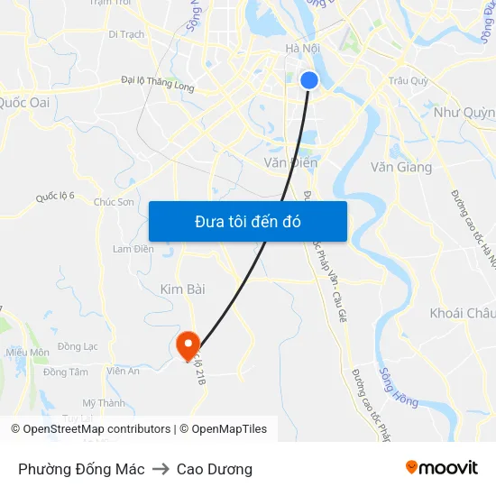 Phường Đống Mác to Cao Dương map