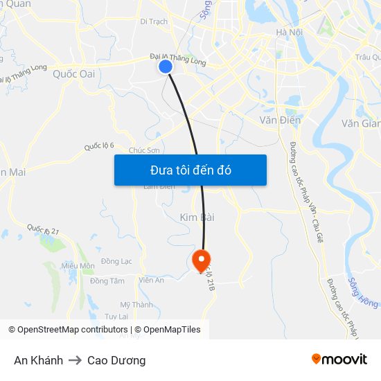 An Khánh to Cao Dương map