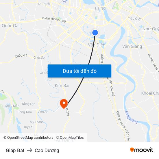 Giáp Bát to Cao Dương map