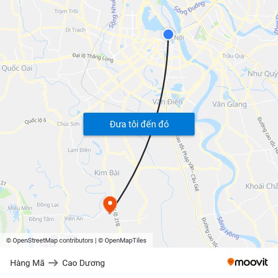 Hàng Mã to Cao Dương map