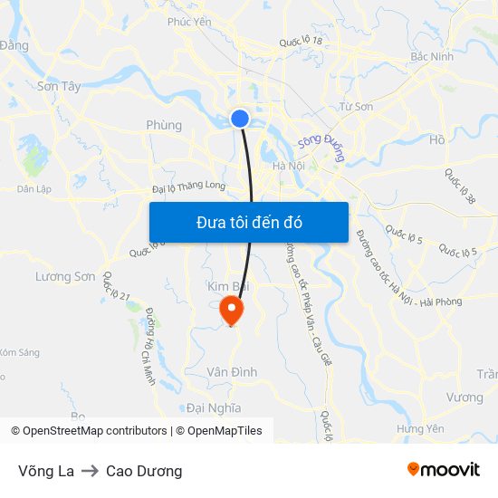 Võng La to Cao Dương map