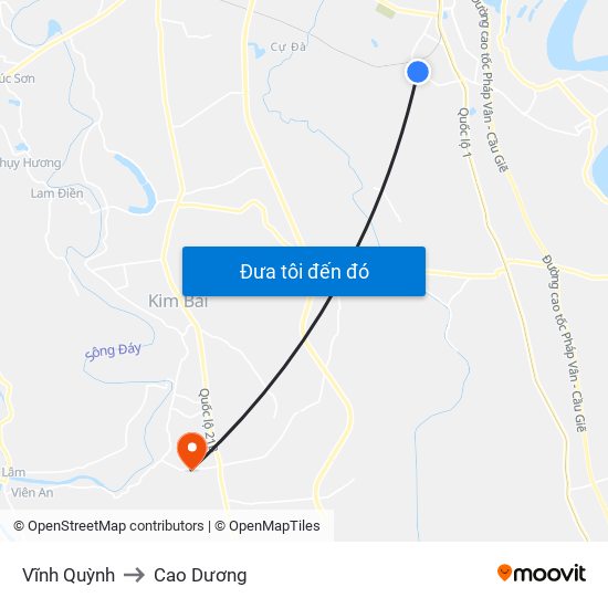 Vĩnh Quỳnh to Cao Dương map