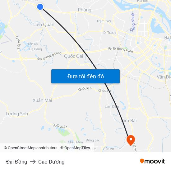 Đại Đồng to Cao Dương map
