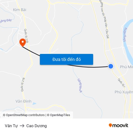 Văn Tự to Cao Dương map