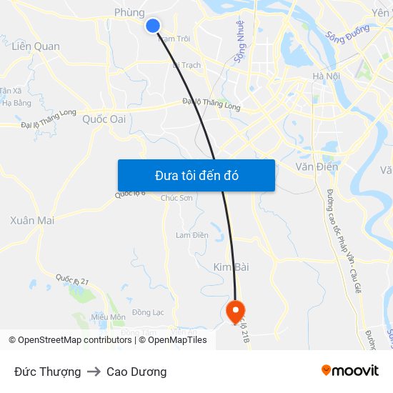 Đức Thượng to Cao Dương map