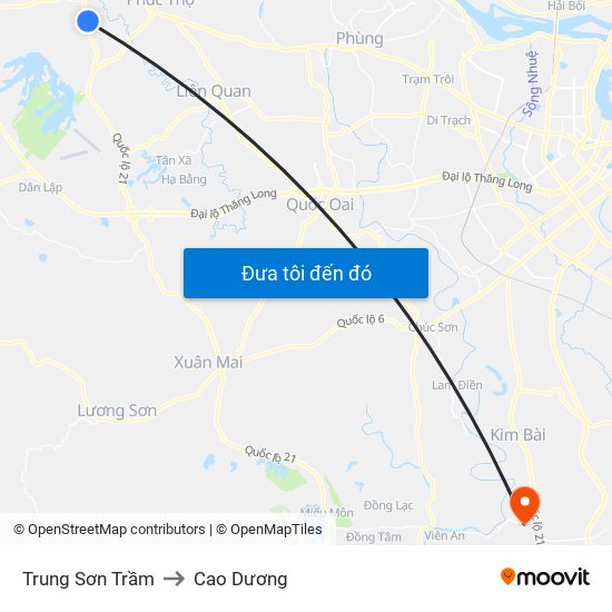 Trung Sơn Trầm to Cao Dương map