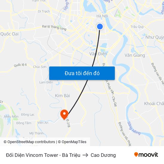 Đối Diện Vincom Tower - Bà Triệu to Cao Dương map