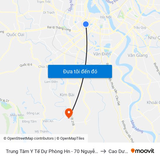 Trung Tâm Y Tế Dự Phòng Hn - 70 Nguyễn Chí Thanh to Cao Dương map