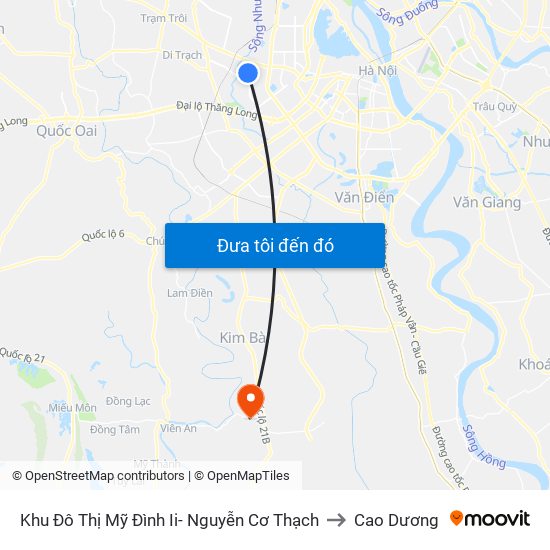 Khu Đô Thị Mỹ Đình Ii- Nguyễn Cơ Thạch to Cao Dương map