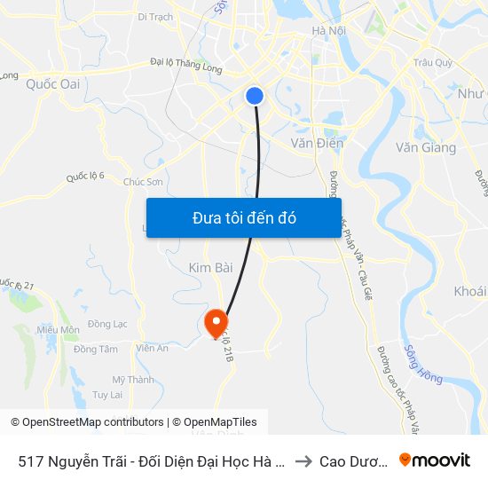 517 Nguyễn Trãi - Đối Diện Đại Học Hà Nội to Cao Dương map