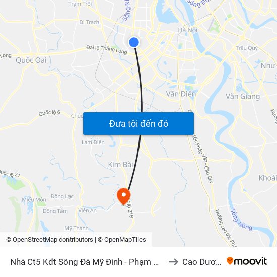 Nhà Ct5 Kđt Sông Đà Mỹ Đình - Phạm Hùng to Cao Dương map