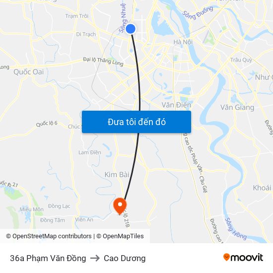 36a Phạm Văn Đồng to Cao Dương map