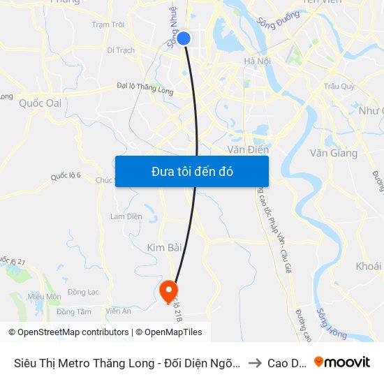Siêu Thị Metro Thăng Long - Đối Diện Ngõ 599 Phạm Văn Đồng to Cao Dương map