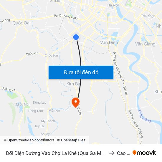 Đối Diện Đường Vào Chợ La Khê (Qua Ga Metro La Khê) - 405 Quang Trung (Hà Đông) to Cao Dương map