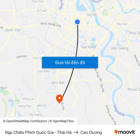 Rạp Chiếu Phim Quốc Gia - Thái Hà to Cao Dương map