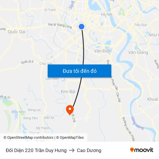 Đối Diện 220 Trần Duy Hưng to Cao Dương map