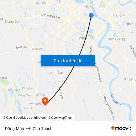 Đống Mác to Cao Thành map