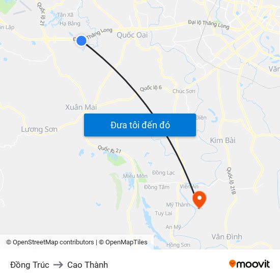 Đồng Trúc to Cao Thành map