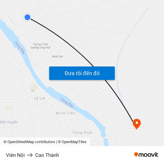 Viên Nội to Cao Thành map